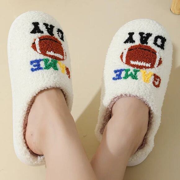 2/$30 NEW Football Game Day Superbowl Slippers - Picture 1 of 9